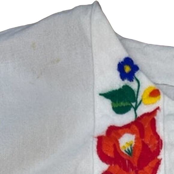 Handmade Embroidered Shirt Dress Multicolor Cotton Short Sleeve Midi sze Medium - Picture 15 of 16